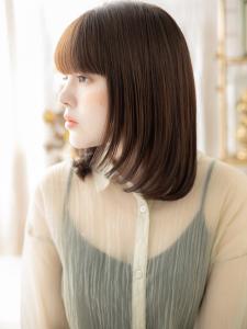 ぱっつん前髪大人可愛い内巻きエアストレート　カーキベージュ - COVER HAIR bliss 北浦和西口店【カバー ヘア ブリス】掲載