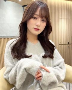 韓国顔まわり前髪カットシースルーバングくびれ巻き - GLROW掲載