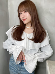 韓国顔まわり前髪シースルーくびれ巻きレイヤーカット - GLROW掲載