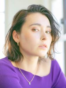 三軒茶屋_レディース_ミディアム_ベージュ_ボブ_コテ巻き - HAIR & MAKE EARTH 三軒茶屋店掲載