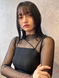 三軒茶屋_レディース_ミディアム_ブラック_ボブ_ウェット - HAIR & MAKE EARTH 三軒茶屋店掲載