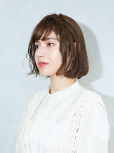 三軒茶屋_レディース_ミディアム_ボブ_ブラウン_カット_ - HAIR & MAKE EARTH 三軒茶屋店掲載