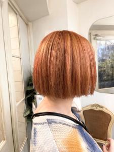 ブリーチ2回以上オレンジカラー切りっぱなしファッションボブ - CHAINON掲載