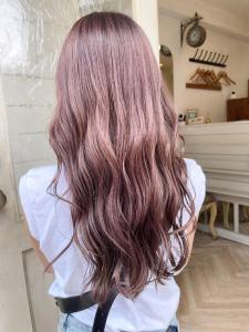 ロングヘアピンクカラーブリーチ一回ヘアケアトリートメント - CHAINON掲載