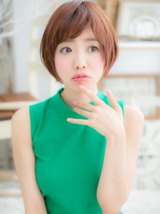 大人かわいい暖色系カラー前下がりミニボブ　ニュアンスカラー - mod's hair 越谷西口店【モッズヘア】掲載