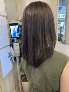 艶感アップ秋色カラーオリーブグレージュナチュラルストレート - CHAINON掲載