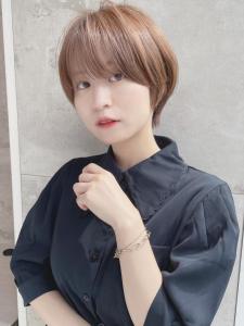 20代30代40代黒髪前下がりショートボブ丸みショート