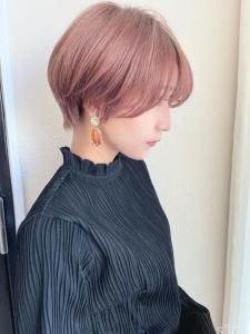 20代30代40代黒髪前下がりショートボブ丸みショート