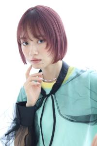 前髪ありミニボブ×ピンクベージュ×20代30代 40代 - albero掲載