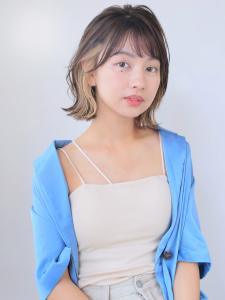 前髪 外ハネボブ ピンクベージュ インナーグレージュ - LaBless 天王寺 SmartSalon オージュア認定サロン 髪質改善/ヘッドスパ掲載
