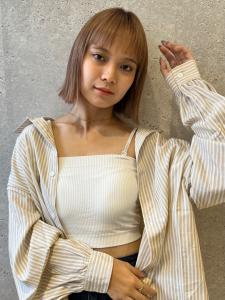 三軒茶屋_レディース_切りっぱなしボブ_ブロンド_ハイトーン - HAIR & MAKE EARTH 三軒茶屋店掲載