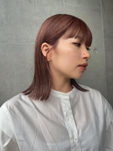 前髪　マルチボブ　ピンクベージュ　インナーグレージュ　ウルフ - ARCANA 明治神宮前 表参道 原宿掲載