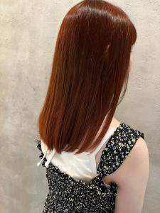 オレンジブラウン／髪質改善カラー