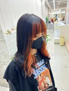 《花屋併設》インナーオレンジ - mallow*花屋併設の美容院*掲載