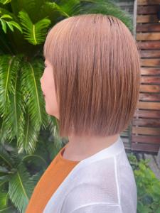 オレンジベージュ　切りっぱなしボブ　30代40代　ストレート - NAKAO COIFFURE掲載