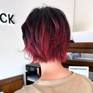グラデーション×レッド×ボブ_LUCK HAIR SPACE - LUCK Hair Space【ラックヘアスペース】掲載
