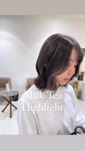秋冬くびれレイヤーボブ　ミルクティーハイライト - marju銀座掲載
