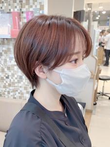 ショート横浜ピンクベージュ前髪マチルダボブインナーグレージュ - Neolive aim 横浜店掲載