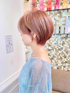ブリーチありピンクベージュコンパクトショートボブ前髪なし - Neolive aim 横浜店掲載