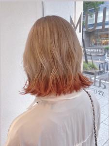 裾カラー×オレンジカラー - e.m.a PREMIUM BEAUTY SALON掲載