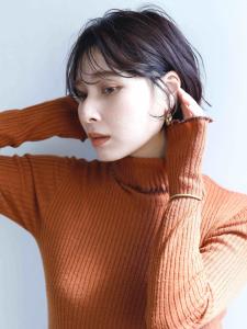 シースルーバング　丸みショート　ダークブラウン - HAIR&HEADSPA SQUARE＊UNO HAKATA掲載