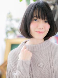 毛先にワンカール…ナチュラル前下がりボブ　アッシュブラック - COVER HAIR & SPA bliss【カバーヘア アンド スパ ブリス】浦和/浦和西口店掲載