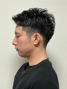 束感ツーブロックアップバング×スパイラルパーマ - MENS SALON RUGGED 大野城店掲載
