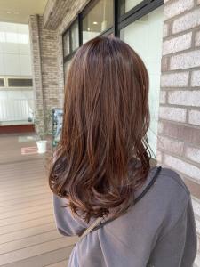 ほんのりピンクブラウンカラー - 半個室 rire hair 千早店掲載