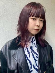 【 切りっぱなしミディアム × ボルドーカラー 】浅野美紀 - MEIKA掲載