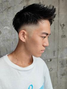 フェードカット　ツーブロック　アップバングショート　黒髪 - MEN'S SALON alfRed 平針店掲載