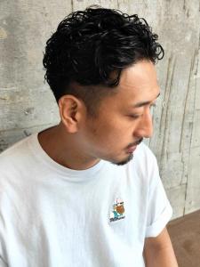 ツーブロック　オールバック　ナチュラルパーマ　黒髪　束感 - MEN'S SALON alfRed 平針店掲載