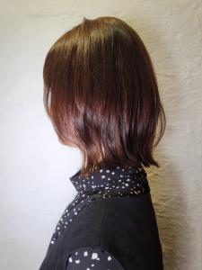 外ハネウルフボブ　艶感　小顔ショート　オレンジブラウンカラー - HAIR&HEADSPA SQUARE＊UNO HAKATA掲載