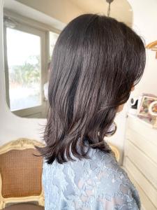 くびレイヤー暗めアッシュカラー似合わせカット小田急線梅ヶ丘