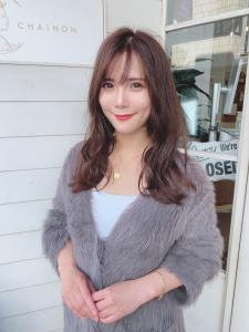 2024年人気大人ロング顔周りレイヤーで小顔補正ココアブラウ - CHAINON掲載