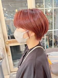 ピンクベージュ似合わせマッシュショートボブうざバング前髪 - Neolive aim 横浜店掲載
