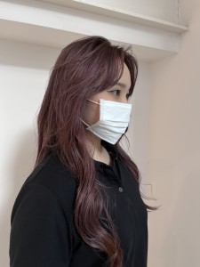 ロング顔周りレイヤー×カシスピンクカラー - VOL.掲載