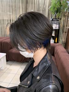 20代30代40代小顔ハンサムショートアッシュブルーブラック - QUALIS 上福岡店掲載