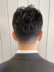 束感ツーブロックアップバング×スパイラルパーマ - MENS SALON RUGGED 大野城店掲載