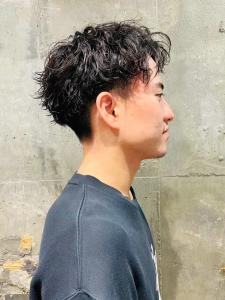 ツーブロック　黒髪　アップバング　ツイストスパイラルパーマ - MEN'S SALON alfRed 瑞穂店掲載