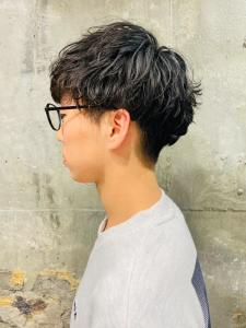 マッシュショート　ナチュラル波巻きパーマ　ツーブロック - MEN'S SALON alfRed 瑞穂店掲載