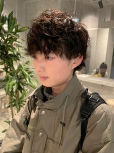 マッシュショート　ツイストスパイラルパーマ　ブラウンカラー - Men's Salon bloc掲載