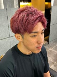 10代20代　アップバング　ピンク　ツーブロック【札幌】 - THIS IS BARBER掲載