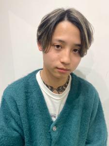 爽やか　センターパート　メッシュカラー　メンズショート - Ai WilL掲載