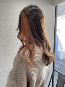 インナーオレンジカラーロング所沢新所沢 - agir hair 所沢 【アジールヘア】 所沢プロペ通り店掲載