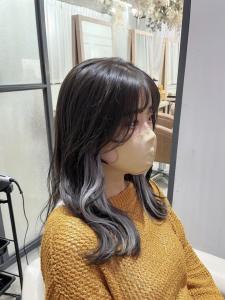 黒髪/グレーベージュ/レイヤーロング/前髪パーマ/仙台 - ブリーチ&トリートメント&ショート HETTU 仙台駅前店掲載