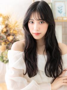 韓国風ロングゆるふわカールグレージュカラー パープルブラック - COVER HAIR & SPA bliss 浦和西口店【カバー ヘア アンド スパ ブリス】掲載