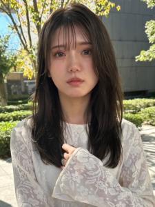 ダークブラウン　アッシュカーキ　ロングヘア　シースルーバング - Glimpse 大濠店掲載