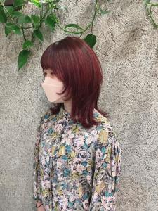 20代30代40代大人可愛いシアーピンク透明感肩ライン外ハネ - ブロッサムひばりヶ丘店掲載