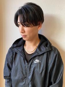 メンズショート　マッシュヘア　センターパート　ビジネスヘア - Glimpse 大濠店掲載