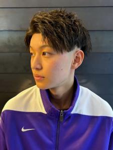 ツーブロック　アップバング　ツイストスパイラルパーマ　爽やか - THIS IS BARBER 2nd掲載
